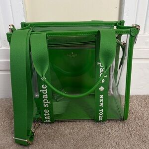 Kate Spade Green and Clear Tote Bag